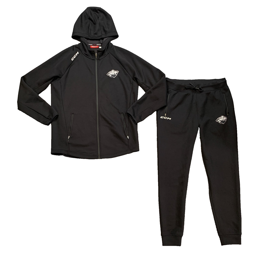 Minnesota Wild Jacket & Pants Set Mens Large & Medium Full Zip Tech Hooded CCM